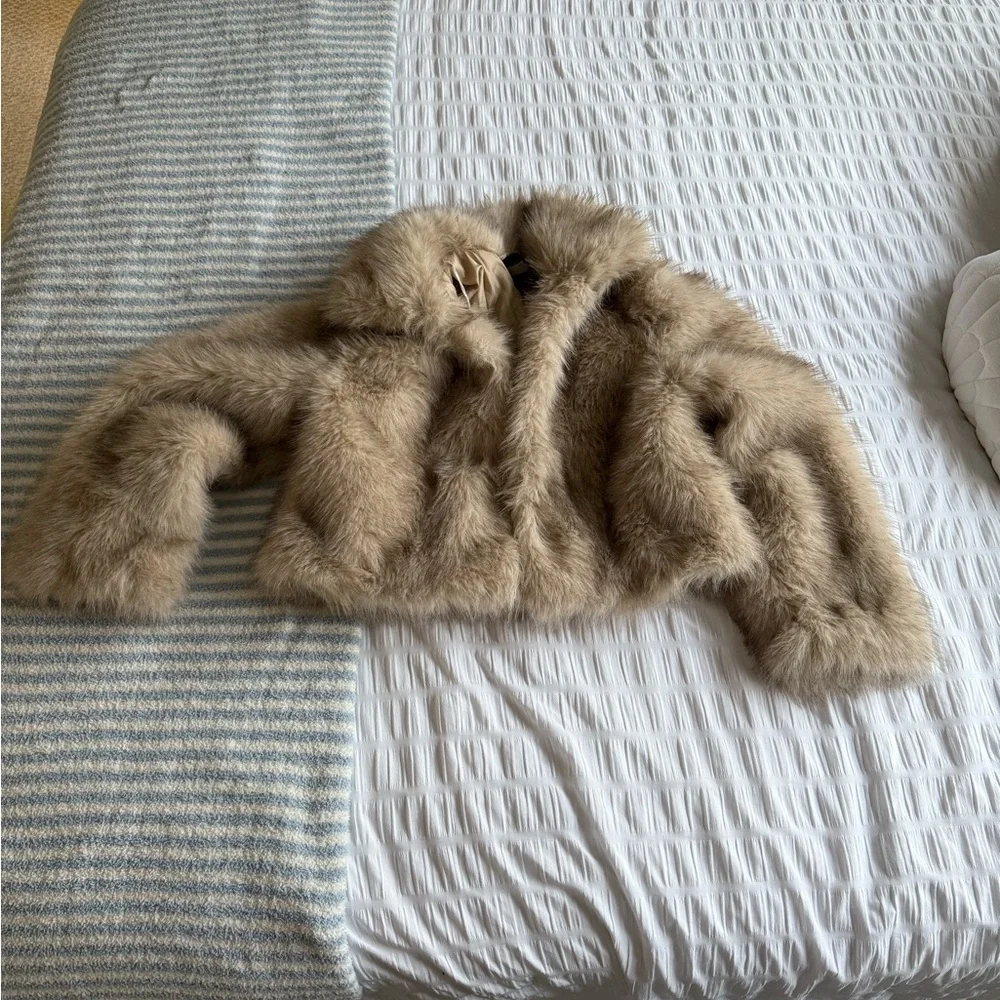 H&M Cropped Fur Coat - Picture 2 of 4